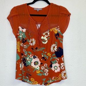 Daniel Rainn Stitch Fix Cap Sleeve Floral Top NWT Size PXS